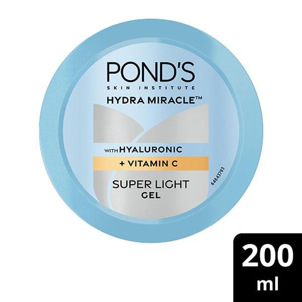 Netmeds | Pond's Hydra Miracle Super Light Gel with Hyaluronic Acid & Vitamin C 200 gm