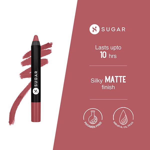 Sugar Cosmetics Matte As Hell Crayon Lipstick 07 Viola 2.5 gm - Lip Crayons
