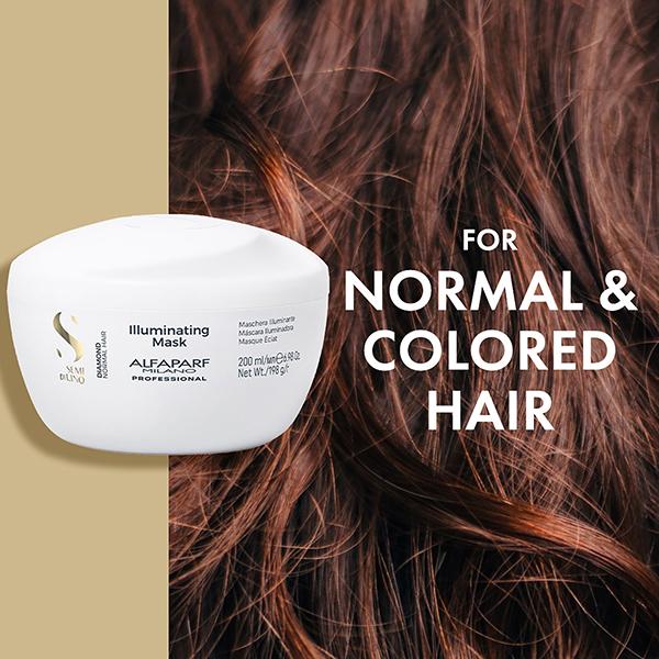 Alfaparf Milano Diamond Illuminating Mask - Splitend Repair, Shine, Straight,Wavy Hair 200 ml - Hair Masks & Packs