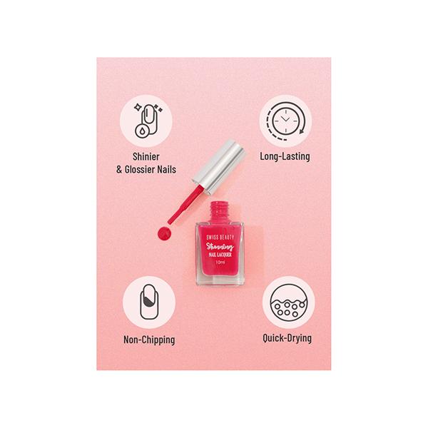 Swiss Beauty Stunning Nail Lacquer Shade - Crimson Red 10 gm - Nail Polish