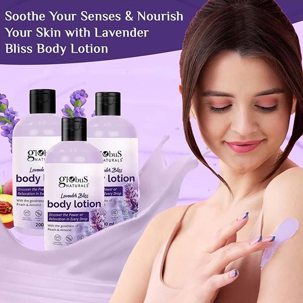 Globus Naturals Lavender Bliss Body Lotion, 200ml each 3's - Creams, Lotions & Oils