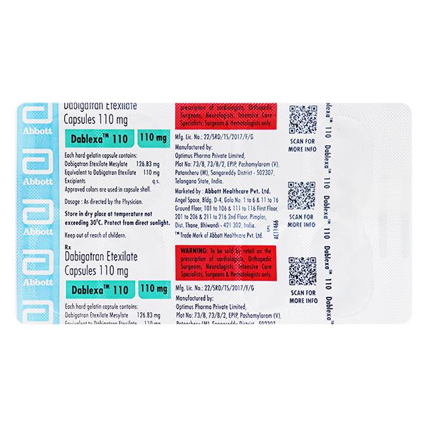 Dablexa 110mg Capsule 10'S - Blood Clot-Ant