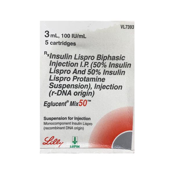 Eglucent Mix 50 100IU Cartridge 3ml - Diabetes-Ins