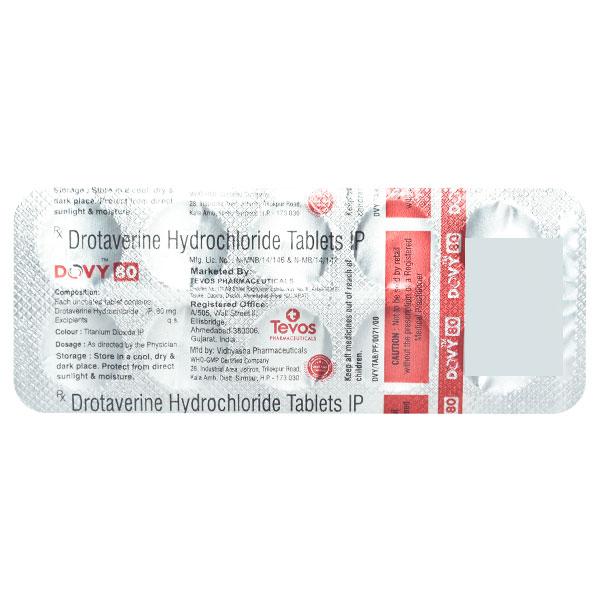 DOVY 80 Tablet 10's - Muscle Spasm-Ant