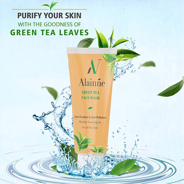 Alainne Green Tea Facewash 100 gm - Face Washes