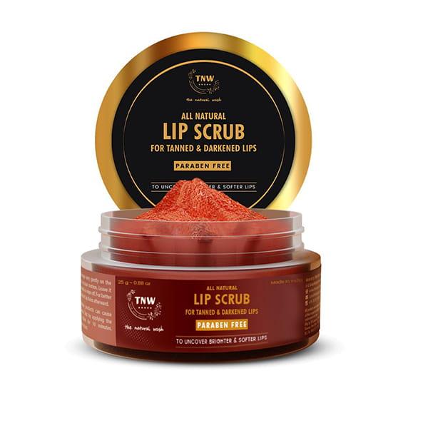 Netmeds | The Natural Wash Lip Lightening Scrub For Tanned And Darkened Lips With Brown Sugar 25 Gm