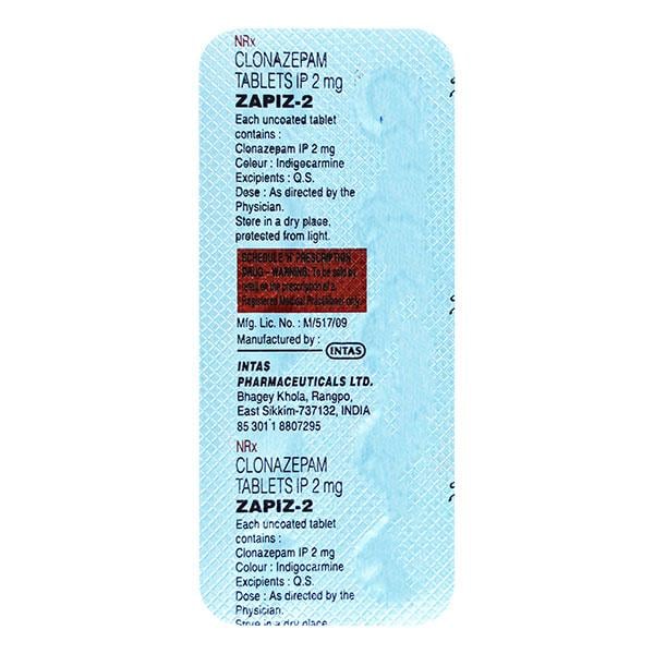 Zapiz 2mg Tablet 10'S - Anxiety-Anx