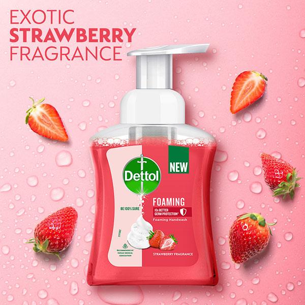 Dettol Foaming Handwash Combo - Strawberry (Pump 250 ml + Refill 200 ml) - Hand Wash & Soaps