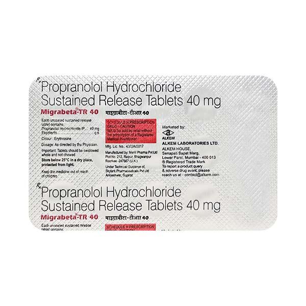 MIGRABETA TR 40mg Tablet 15's - Hypertension-Bet