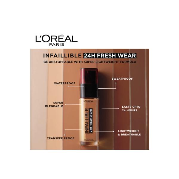 L'Oreal Paris Infallible 32 H Fresh Wear SPF 25 + Vitamin C Foundation, 235 Miel Honey 30ml - Foundation
