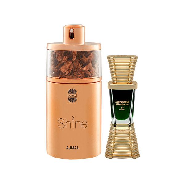 Ajmal Shine EDP Floral Powdery Perfume And Jannatul Firdaus Concentrated Perfume Oil Oriental 85 ml - Perfumes (Edt/Edp)