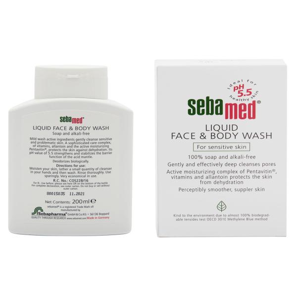 SEBAMED FACE & BODY WASH Liquid 200ml - Shower Gels & Body Wash