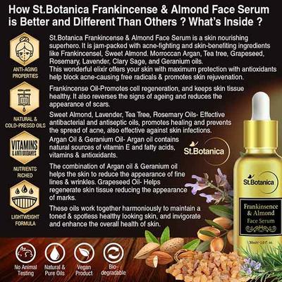 St.Botanica Frankincense & Almond Face Serum 30 ml - Dark Circle & Wrinkle Busters