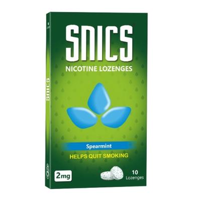 Snics Nicotine 2 mg Lozenges - Spearmint 10's - Nicotine Gums/Lozenges