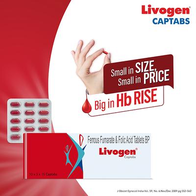 Livogen Captab Tablet 15'S - Iron Supplement/Anaemia-Vma