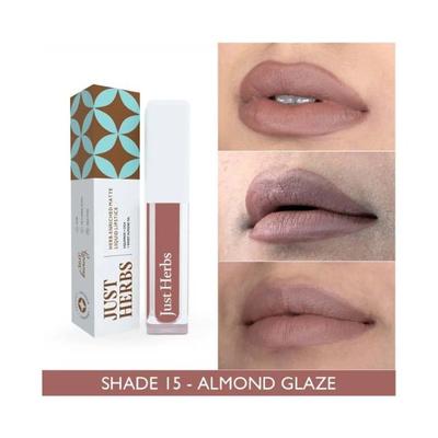 Just Herbs Ayurvedic Matte Liquid Lipstick with Long Lasting, Hydrating, Almond Glaze 2ml - Liquid Lipsticks