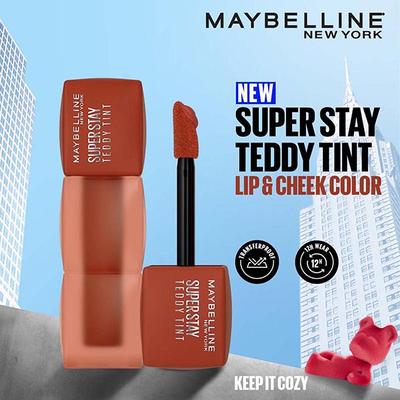 Maybelline New York Superstay Teddy Tint - Lip and Cheek Color, Keep It Cozy 5 ml - Liquid Lipsticks