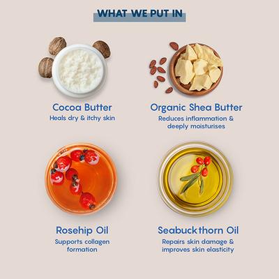 The Mom's Co. Natural Stretch Marks Bundle (100gm+100ml) 1's - Stretch Mark Cream