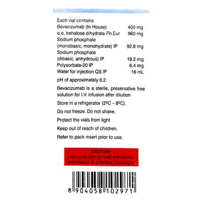 Bevacirel 400mg Injection 1'S - Cancer Oncology-Tar