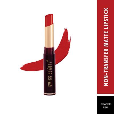Swiss Beauty Non-Transfer Matte Lipstick - (Orange Red) 2 gm - Lipsticks