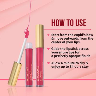 MyGlamm Ultimatte Long Stay Matte Liquid Lipstick-Pink Stunner 2.5 ml - Lipsticks