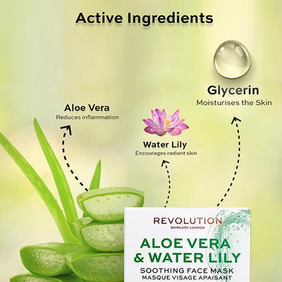 Revolution Skin Aloe Vera & Water Lily Soothing Face Mask 50 ml - Masks & Peels