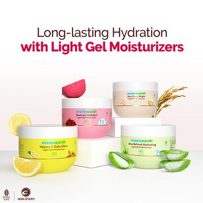Mamaearth Beetroot Hydraful Light Gel Moisturizer with Beetroot & HA for Hydrated Pink Glow 200 gm - Face Moisturizers