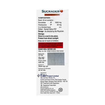 SUCRADER O Suspension 200ml - Ulcer/Reflux/Flatulence-Aaa