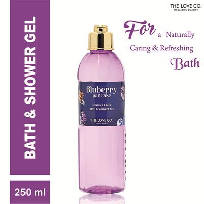 The Love Co. Luxury Blueberry Pancake Body Wash - Bath & Shower Gel for Men & Women - All Skin Types - 100% Vegan 250 ml - Shower Gels & Body Wash