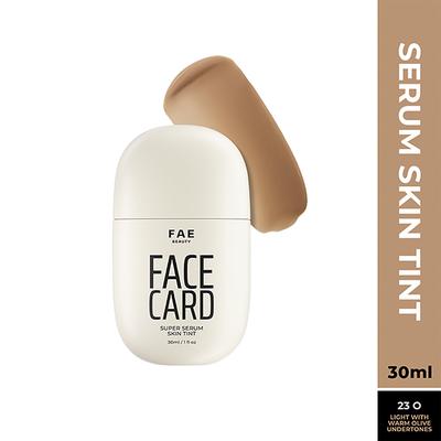 FAE Beauty Face Card Serum Skin Tint- Skin-like Foundation, Shade - 23O - Warm Olive 30 ml - Foundation