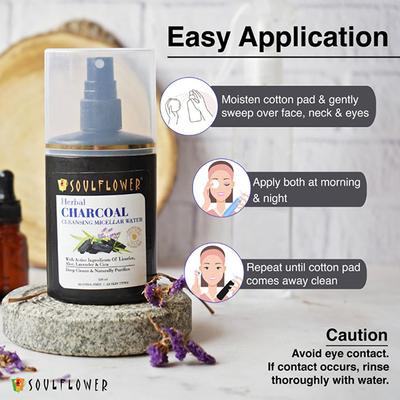 Soulflower Charcoal Cleansing Micellar Water 120 ml - Make Up Removers