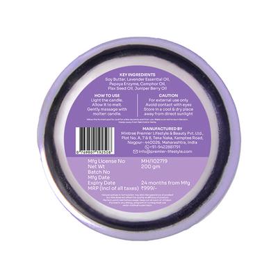 Vedic Valley Lavender Stress Relieving Body Massage Candle Certified Natural 200 gm - Others
