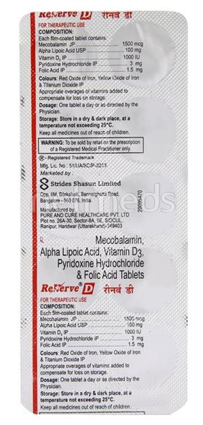 Renerve D Tablet 10'S - Supplements-Vam