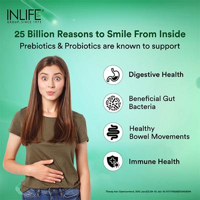 INLIFE Prebiotic and Probiotics Forte Veg Capsules 30's - Probiotics