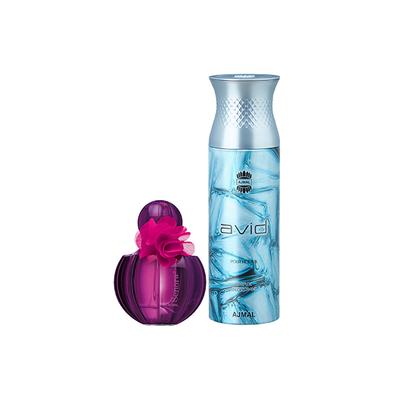 Ajmal Senora EDP Floral Spicy Perfume And Avid Homme Deodorant Aquatic Woody Fragrance 275 ml - Perfumes (Edt/Edp)