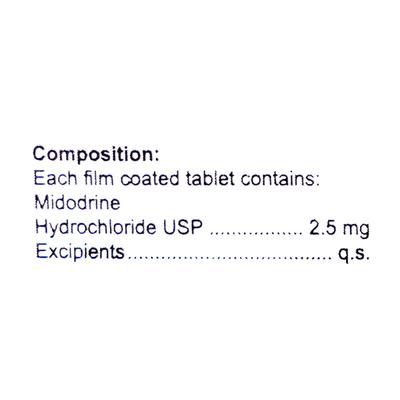 MIDGEO 2.5mg Tablet 10's - Hypotension-Vas