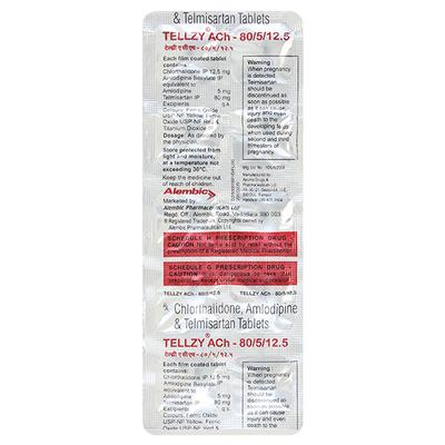TELLZY ACH 80/5/12.5mg Tablet 10's - Hypertension-Ang