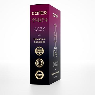 Carex 003 Hyaluronic Lubricant Condoms 10's - Plain/Flavoured Condoms