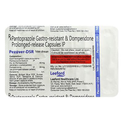 Pezover DSR Capsule 10'S - Ulcer/Reflux/Flatulence-Aaa
