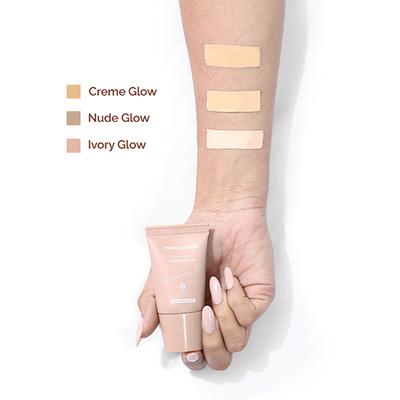 Mamaearth Glow Serum Foundation Mini Tube with Vitamin C & Turmeric for 12-Hour Long Stay- 02 Creme Glow 12-Hour Long Stay, 2X Instant Glow 18 ml - Foundation
