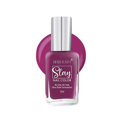 Swiss Beauty Slay Nail Color, Shade - Raspberry 13ml - Nail Polish
