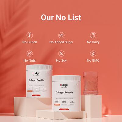 Nudge Wellness Collagen Peptide Hydrolyzed Collagen Peptide Powder Sourced From France Mixed Fruit Flavour 210 gm - Hair & Skin