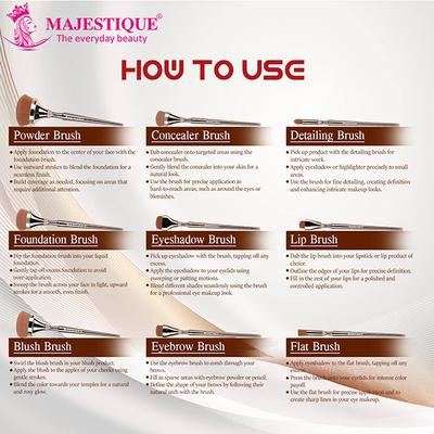 Majestique Premium Makeup Brush Set, Luminous HD Brush 9's - Makeup Kits & Sets