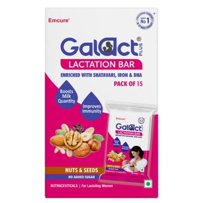 Galact Plus Lactation Bar - Nuts & Seeds (Pack of 15 x 20 g) - Nutritional Supplements