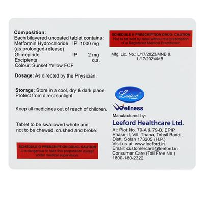 DAILYGLIM M2 FORTE Tablet 10's - Diabetes-Ant