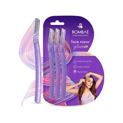 Bombae Glamup Beauty Razor, Reusable and Painless Face Razor 3's - Face & Eyebrow Razors