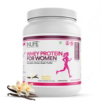 INLIFE Whey Protein Powder for Women - Vanilla Flavour 500g - Women Health