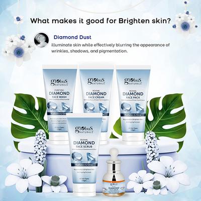Globus Naturals Revival Diamond Diwali Glow Gift Box -Face Wash 100gm, Face Scrub 100gm, Face Cream 100gm, Face Pack 100gm, Face Serum 50ml 1's - Makeup Kits & Sets
