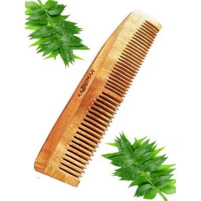 Kazarmaa Pure Organic 100% Natural Neem wood Hair Comb 70 gm - Hair Combs