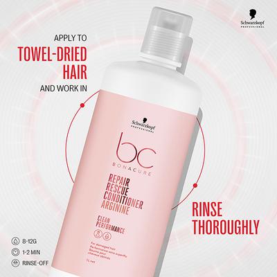 Schwarzkopf Professional Bonacure Repair Rescue Conditioner with Arginine,with Vegan Keratin 1000 ml - Conditioners